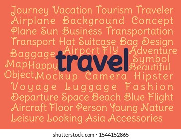 The shape rectangle with word related to travel