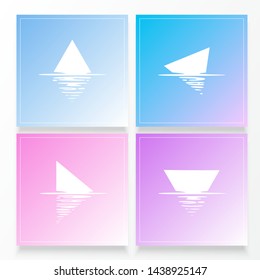 Shape reflection in water. Pastel illustration. Water effect. Vector illustration. EPS 10