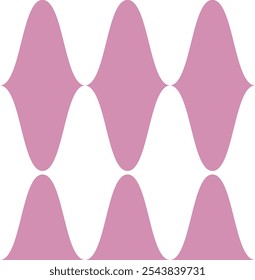 A shape with a regularly arranged wave-like pattern made up of smooth pink curves.