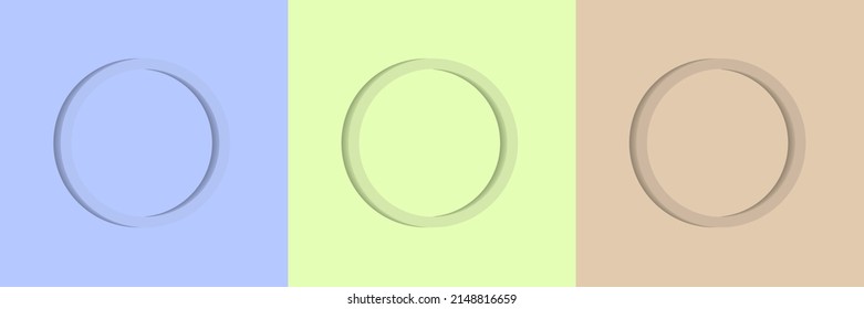 La forma del anillo sobre un fondo de colores pastel. Visualización abstracta vectorial de una forma 3d. Presentación de un producto cosmético.