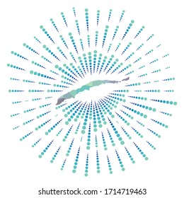 Shape Roatan Polygonal Sunburst Map Island Stock Vector (Royalty Free ...