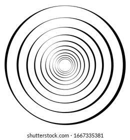 Shape with rotation, tiwrl effect Geometric abstract spiralling design element