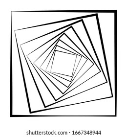 Forma con rotación, efecto vertical Elemento de diseño de espiral abstracta geométrica