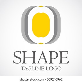 Shape round circle curve abstract vector logo design template office business icon company identity symbol concept