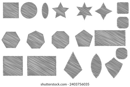 Shape scribble in trendy style vector background and various isolated collection. Creative modern design. 