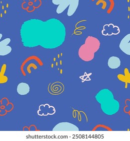 shape seamless pattern with colorful.illustration vector for square kid design