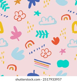 shape seamless pattern with colorful.illustration vector for square kid design