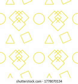 Shape seamless pattern design yellow and white