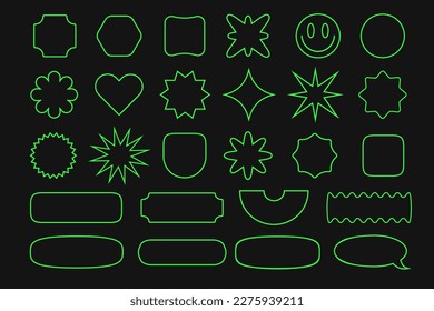 Shape set y2k line style neon color