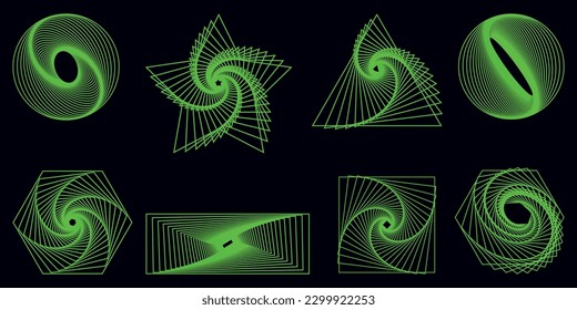 Shape set y2k style for banner. Shape set y2k style for decoaration.Shape set y2k style for poster.Y2k aesthetic.Trendy geometric forms.Simple shapes.Trendy 90s.
