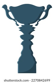 Shape of silhouette of sports realistic color cup trophy winner. Watercolor outline trophy cup. Vector illustration
