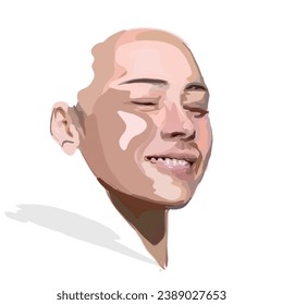 shape of a smiling face on a white background