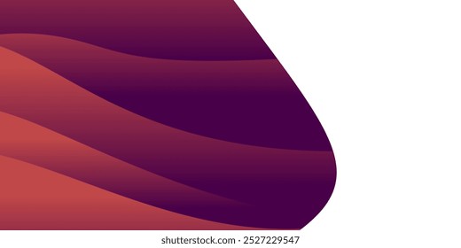 A shape with smooth, overlapping layers of reddish-purple colors.