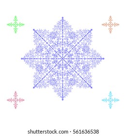shape of snowflakes on a white background, the picture of intersecting lines