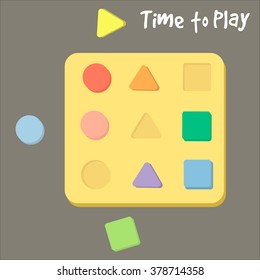 Shape sorter toy for babies, concept of developing fine motor skills, learning shapes and colors, educational toy for babies, toddlers and kids