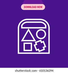 Shape Sorter Toy Vector Icon, Set of shapes symbol. Simple, modern flat vector illustration for mobile app, website or desktop app 