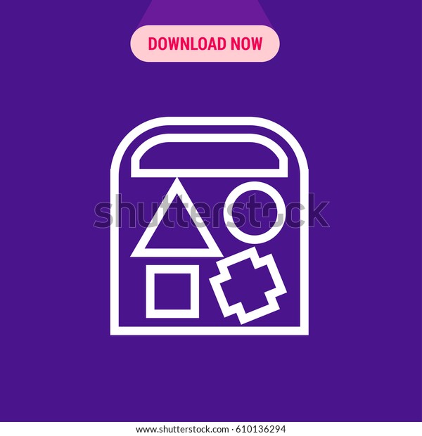 Shape Sorter Toy Vector Icon, Set of shapes symbol.
Simple, modern flat vector illustration for mobile app, website or
desktop app 