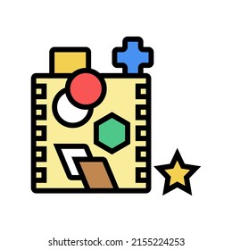 shape sorting color icon vector. shape sorting sign. isolated symbol illustration