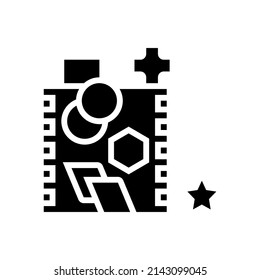 shape sorting glyph icon vector. shape sorting sign. isolated contour symbol black illustration