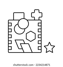 shape sorting line icon vector. shape sorting sign. isolated contour symbol black illustration