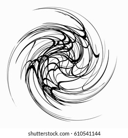 Shape with spiral distortion. Rotating geometric element