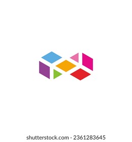 Shape square infinity colorful logo vector image