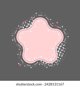 Shape star-label style princess. Vector illustration.