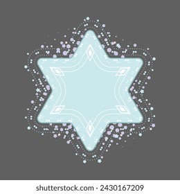 Shape star-label style princess. Vector illustration.