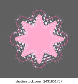 Shape star-label style princess. Vector illustration.