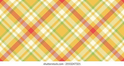 Shape tartan textile seamless, pretty vector fabric plaid. No people pattern texture check background in amber and cornsilk colors palette.