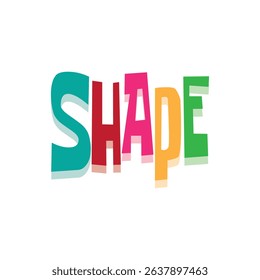 shape text effect typography illustration vector artwork for tshirt design illustration , shadow effect text shape