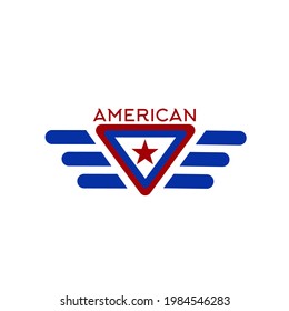 The shape that makes up the american flag. Shape flag design logo. 