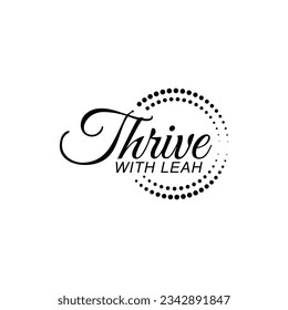  Shape thrive text logo template design vector