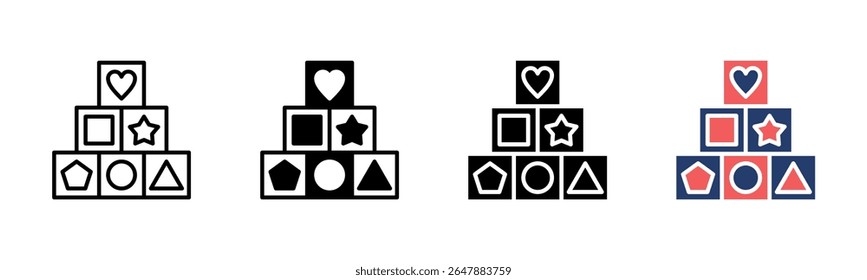 Shape Toy icon sheet multiple style collection