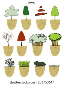 shape of tree calendar 