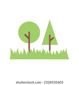 Shape Tree Illustration On White Background