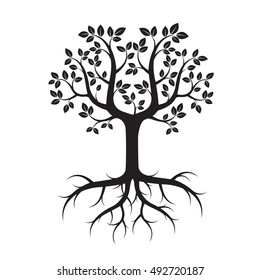 Whole Black Tree Roots Isolated White Stock Vector (Royalty Free ...