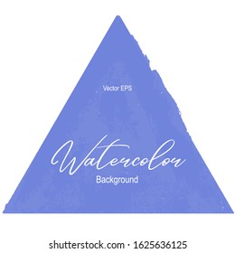 shape triangle blue on white paper background. Abstract watercolor. Vector illustration. Texture on white backdrop. EPS 10.
