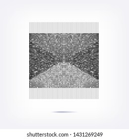 Shape of twisted lines. Abstract illustration. Technology motion retro grunge effect. Design element