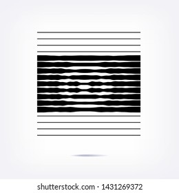 Shape of twisted lines. Abstract illustration. Technology motion retro grunge effect. Design element