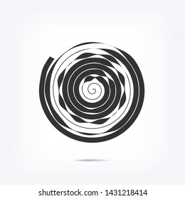 Shape of twisted lines in circle. Abstract illustration. Optical illusion. Technology motion effect shape. Design element