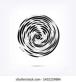 Shape of twisted lines in circle. Abstract illustration. Technology motion effect shape. Design element