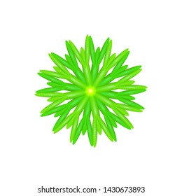 Shape of twisted lines in circle on white background. Abstract illustration. Green color motion effect shape. Design element