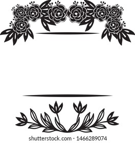 Shape of unique frame, pattern floral frame, ornate of greeting cards. Vector