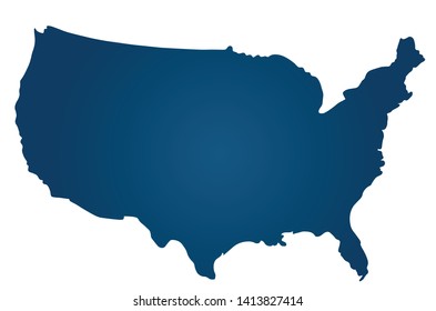 The shape of the United States territory. Vector illustration.