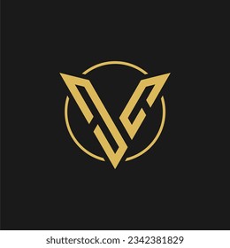 Imagen vectorial del logotipo de lujo de la marca inicial