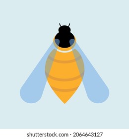 Shape vector bee. Insect simple illustration