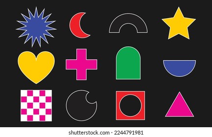 Resumen de memphis coloridos de diseño vectorial de forma 