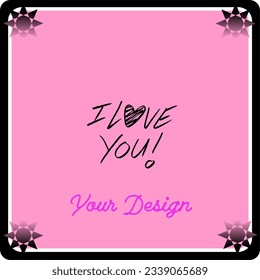 Shape vector. Love illustration. Design for Valentine's day card background. Web icon, symbol, sign. Romantic wedding invitation. Art sketch. Red graphic drawing isolated on pink.