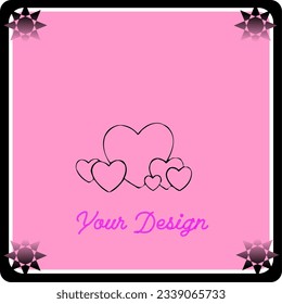 Shape vector. Love illustration. Design for Valentine's day card background. Web icon, symbol, sign. Romantic wedding invitation. Art sketch. Red graphic drawing isolated on pink.